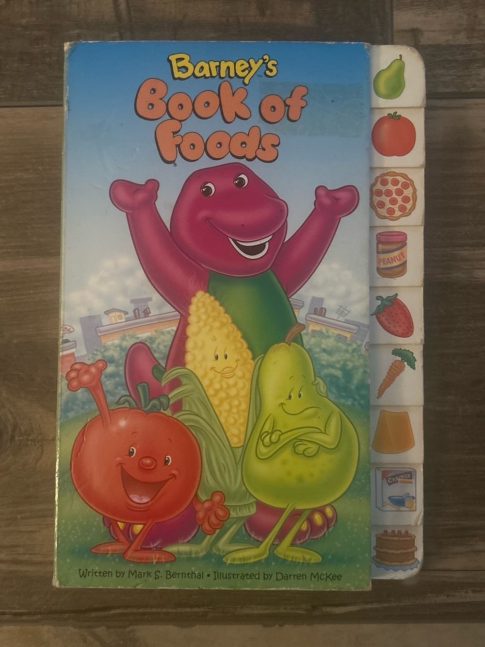 Vintage Barneys New York Book of Foods - Barney Kids Toy Book (Purple)